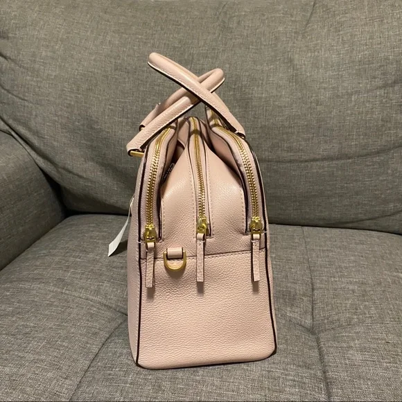Tory Burch Georgia Double Zip Pebbled shell pink